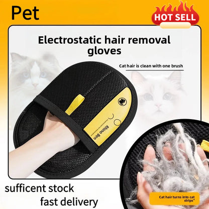 Pet Hair Removal Kit: Sticky Roller, Static Brush, and Grooming Gloves for Effective Fur Removal from Furniture, Vehicles, and Clothing