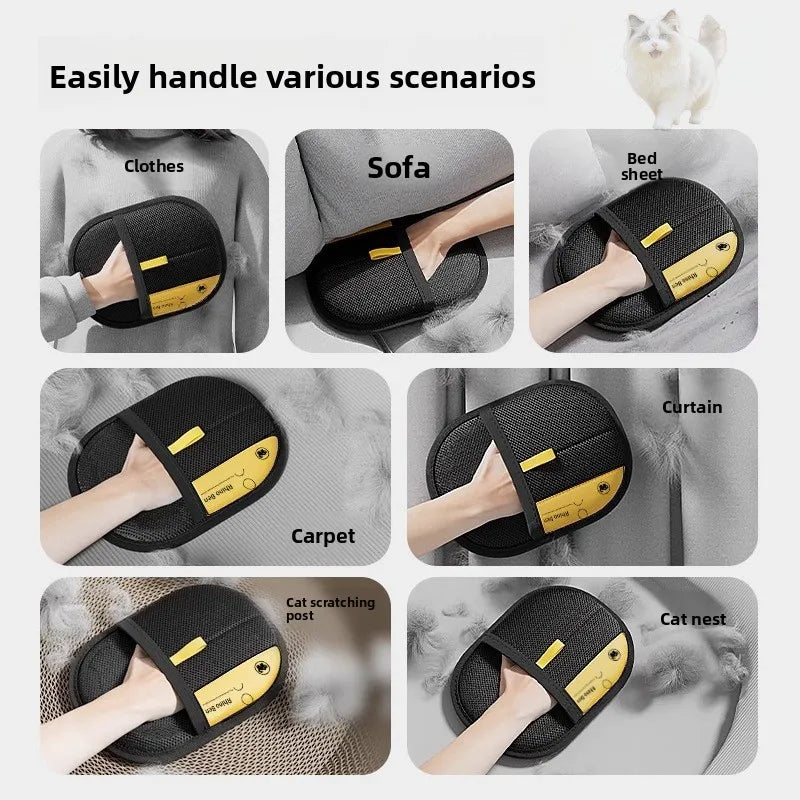 Pet Hair Removal Kit: Sticky Roller, Static Brush, and Grooming Gloves for Effective Fur Removal from Furniture, Vehicles, and Clothing