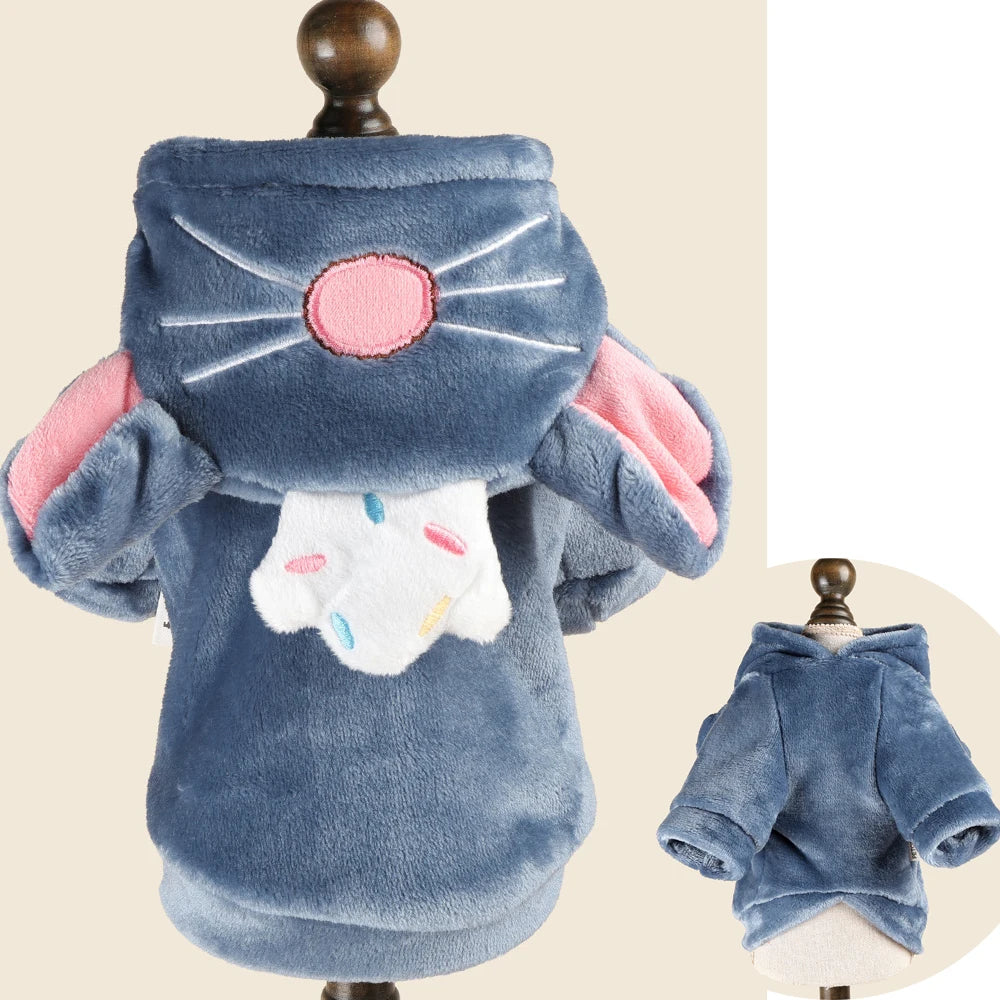 Funny Halloween Costume for Small Dog Fleece Warm Cosplay Pet Corgi French Bulldog Puppy Medium Clothing Coat Jacket Accessory