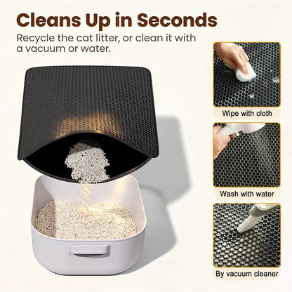 Double Layer Non-Slip Cat Litter Mat - Wear-Resistant, Waterproof Filter for Large Litter Boxes